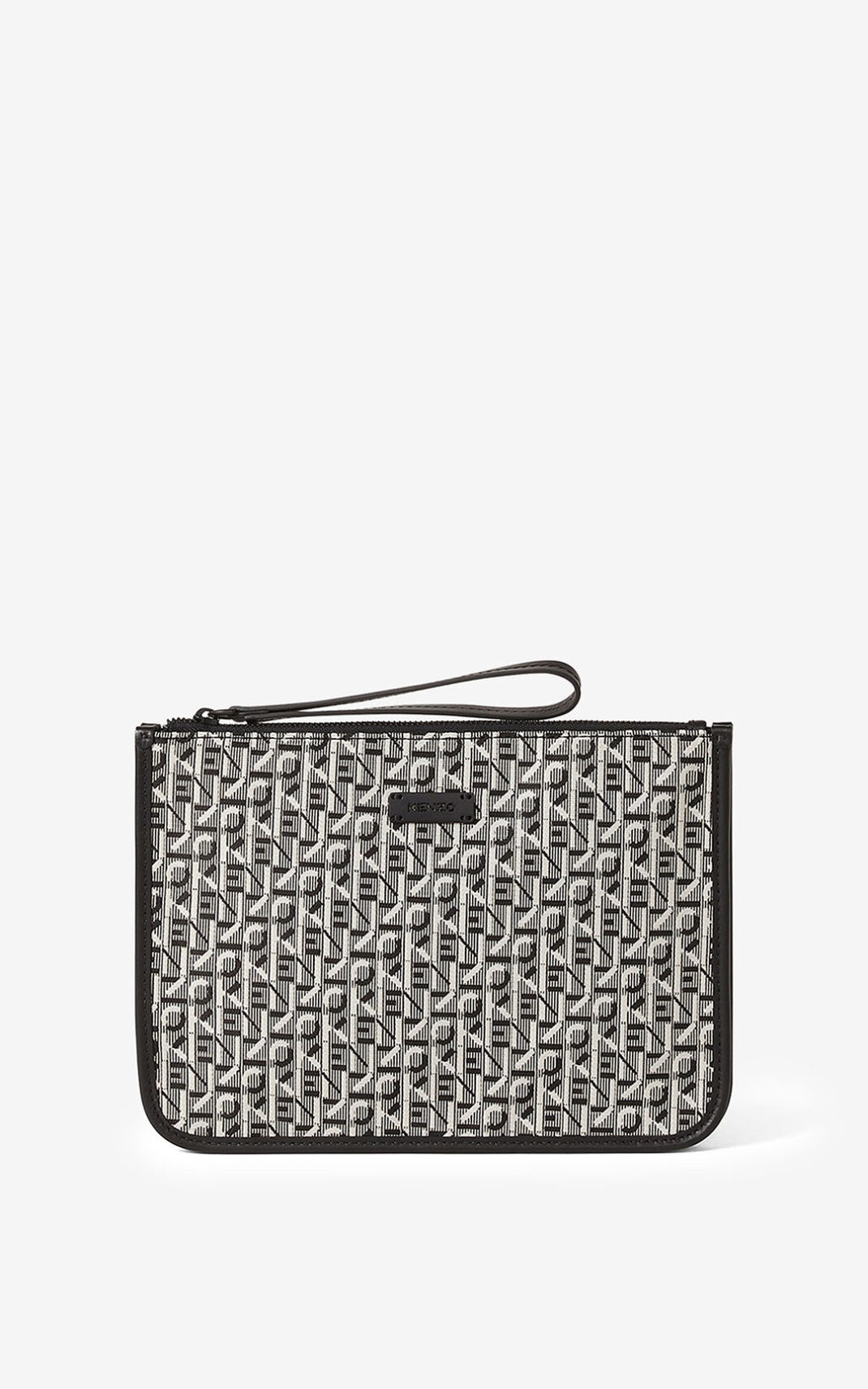 Portefeuille Kenzo Jacquard Courier with fob Homme Grise | BDFQ-17046